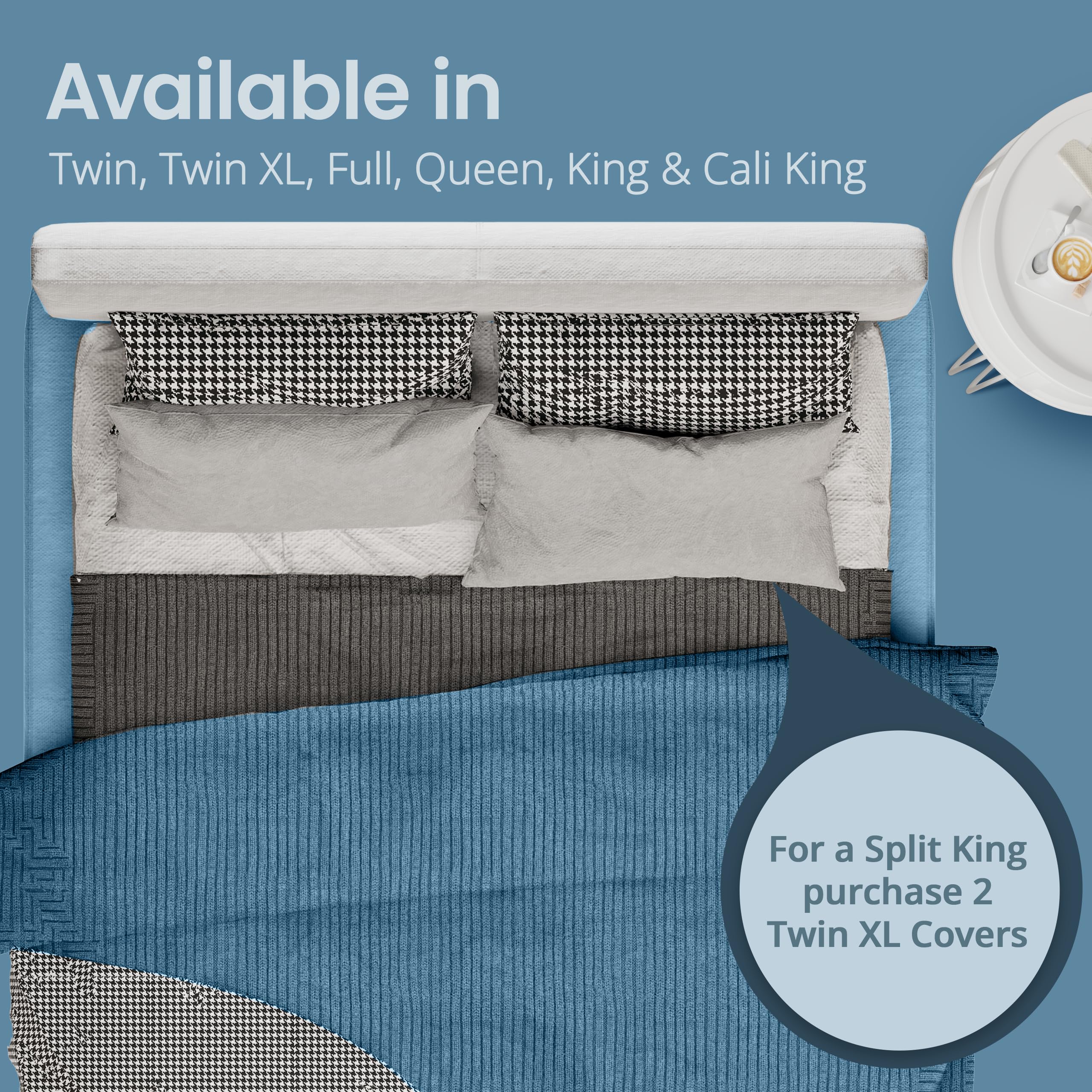 SafeRest Waterproof Queen Size Mattress Protector - Fitted with Stretchable Pockets - Machine Washable Cotton Blend Mattress Cover for Bed