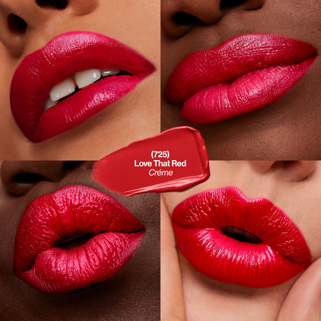 Revlon Super Lustrous Lipstick, Creamy Formula For Soft, Fuller-Looking Lips, Moisturized Feel, Love That Red (725), 0.15 oz