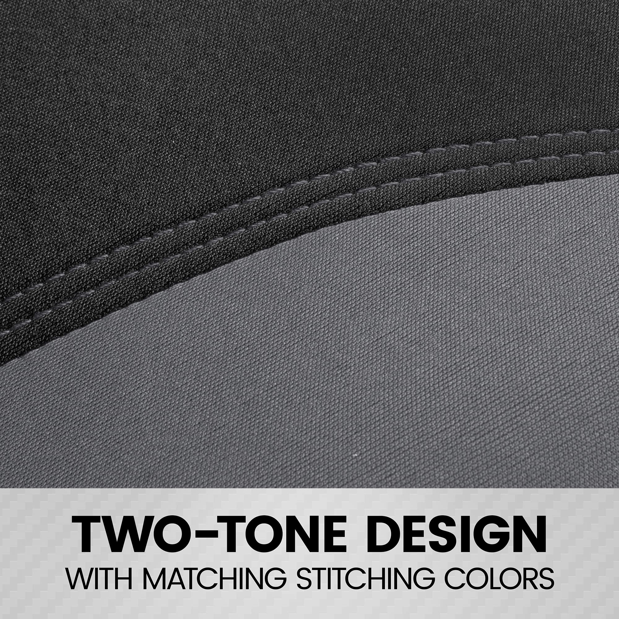 BDK UltraSleek Gray Seat Covers for Cars, Two-Tone Front Seat Covers with Matching Back Car Seat Cover, Made to Fit Most Auto Truck Van SUV, Interior Car Accessories, Car Seat Covers Full Set - Gray