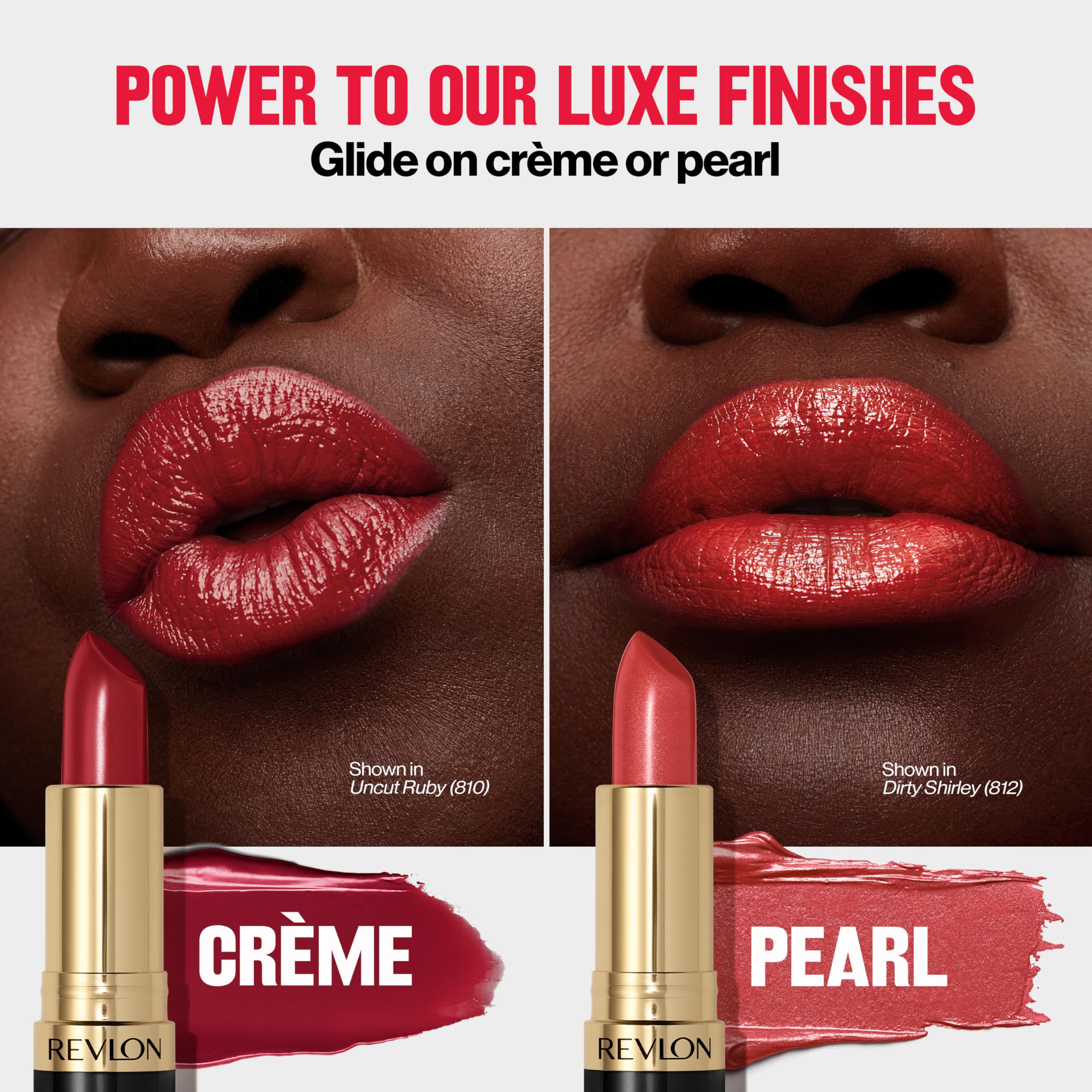 Revlon Super Lustrous Lipstick, Creamy Formula For Soft, Fuller-Looking Lips, Moisturized Feel, Love That Red (725), 0.15 oz