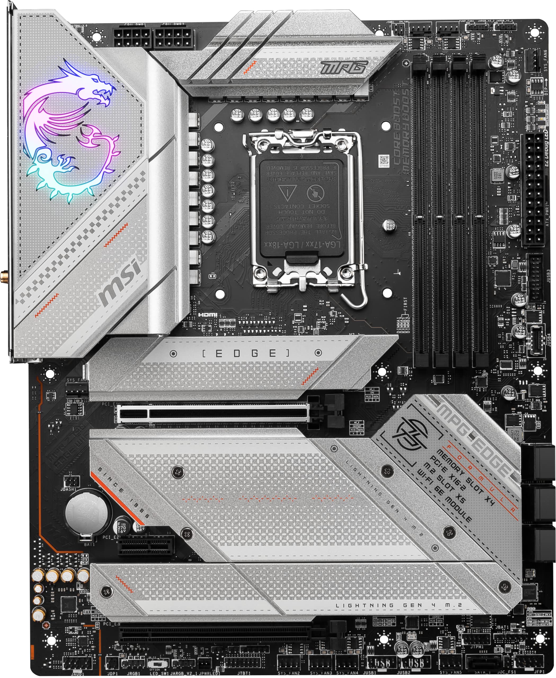 MSI MPG Z790 Edge WiFi Gaming Motherboard (Supports 12th/13th/14th Gen Intel Processors, LGA 1700, DDR5, PCIe 5.0, M.2, 2.5Gbps LAN, USB 3.2 Gen2, Wi-Fi 6E, Bluetooth 5.3, ATX)