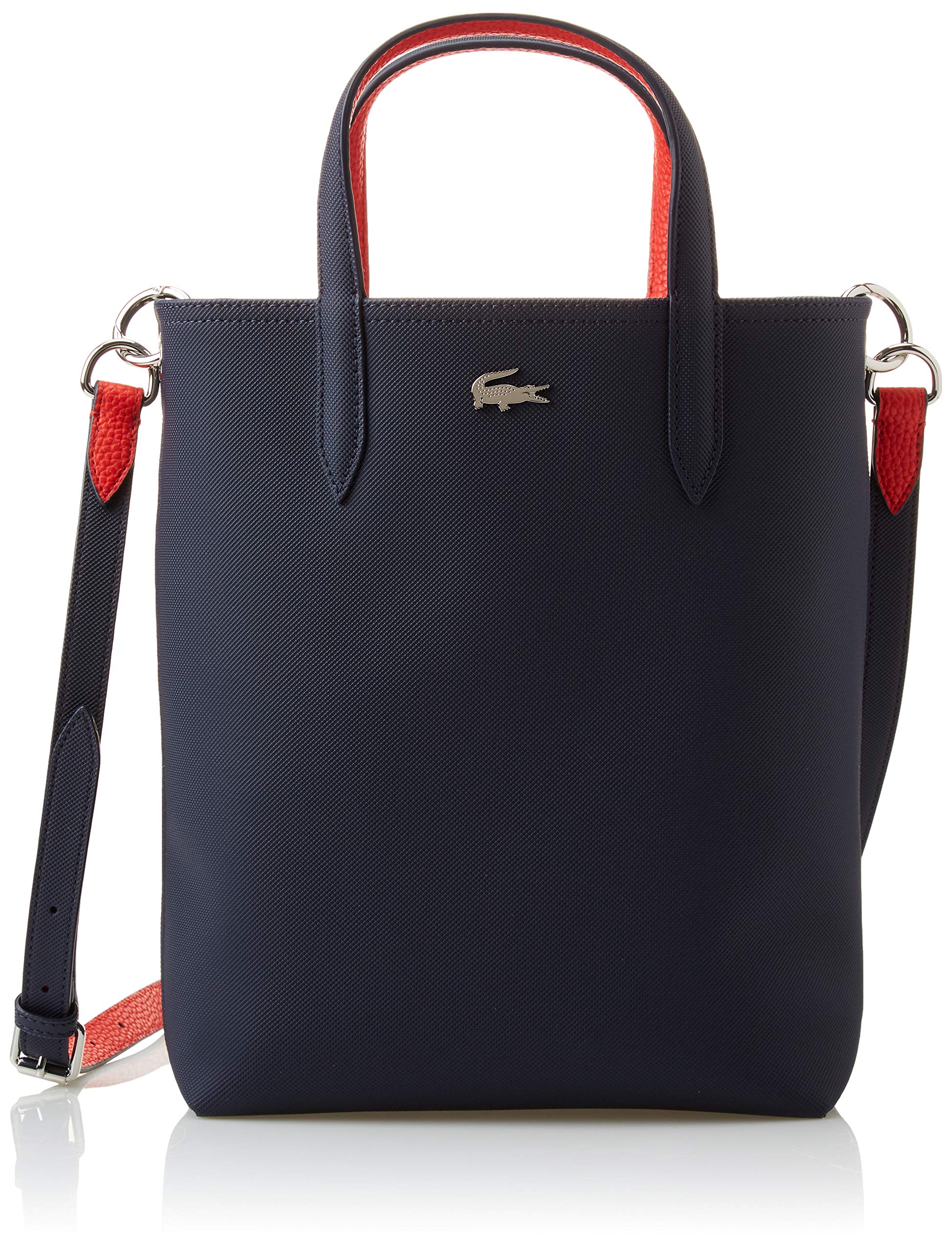 Lacoste Womens Anna Vertical Tote Bag, Forest Green/Navy Blue/Aconit/White, One Size