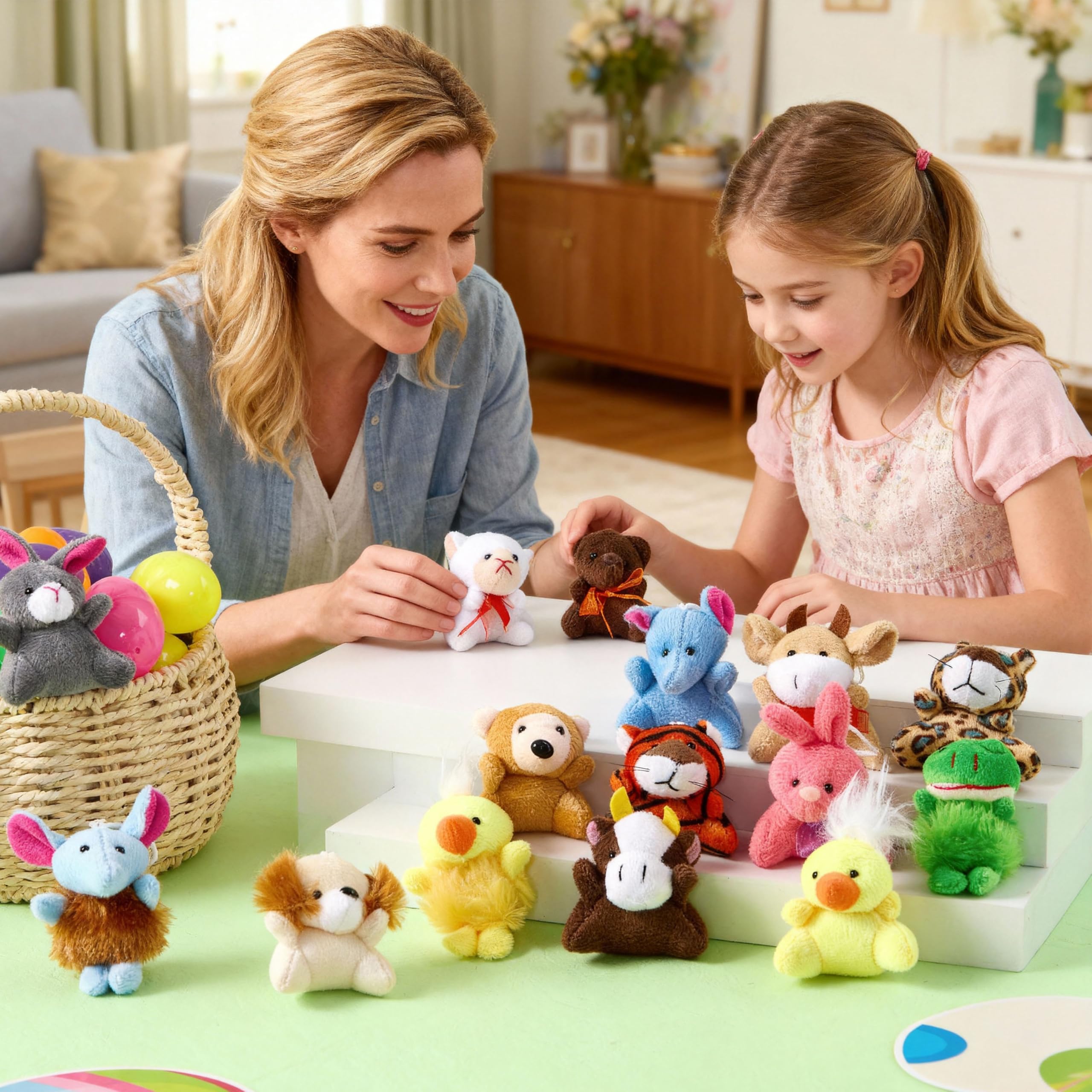 JOYIN 24 Pack Mini Animal Plush Toy Assortment (24 Units 3" Each), Animals Keychain Decoration for Kids, Small Stuffed Animal Bulk for Kids, Carnival Prizes, School Gifts, Valentines Goodie Bags