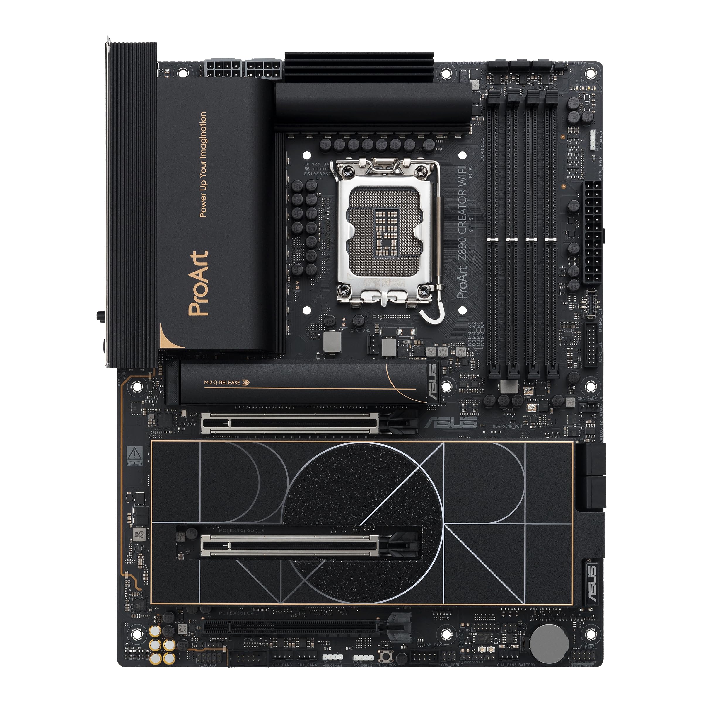 ASUS ProArt Z890-CREATOR WIFI Z890 LGA 1851 ATX Motherboard, Intel® Core™ Ultra Processor Series 2 Ready, 16+2+1+2 stages, PCIe® 5.0, DDR5, Thunderbolt™ 5 Type-C®, 10+2.5 Gb LAN, WiFi 7, 5x M.2, AI OC