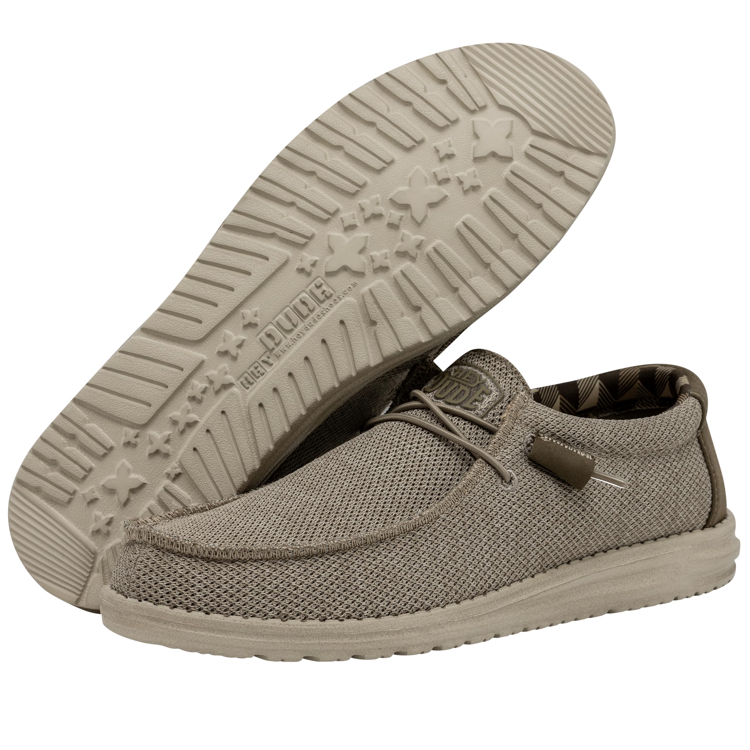 HEYDUDE Men's Wally Sox | Men?s Shoes | Men's Lace Up Loafers | Comfortable & Light-Weight Beige