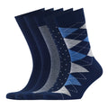 VRD Men’s Dress Socks Bamboo Rayon 5-Pack Crew Socks Assorted Pattern Fits Shoe Size 8-13 Gift Box