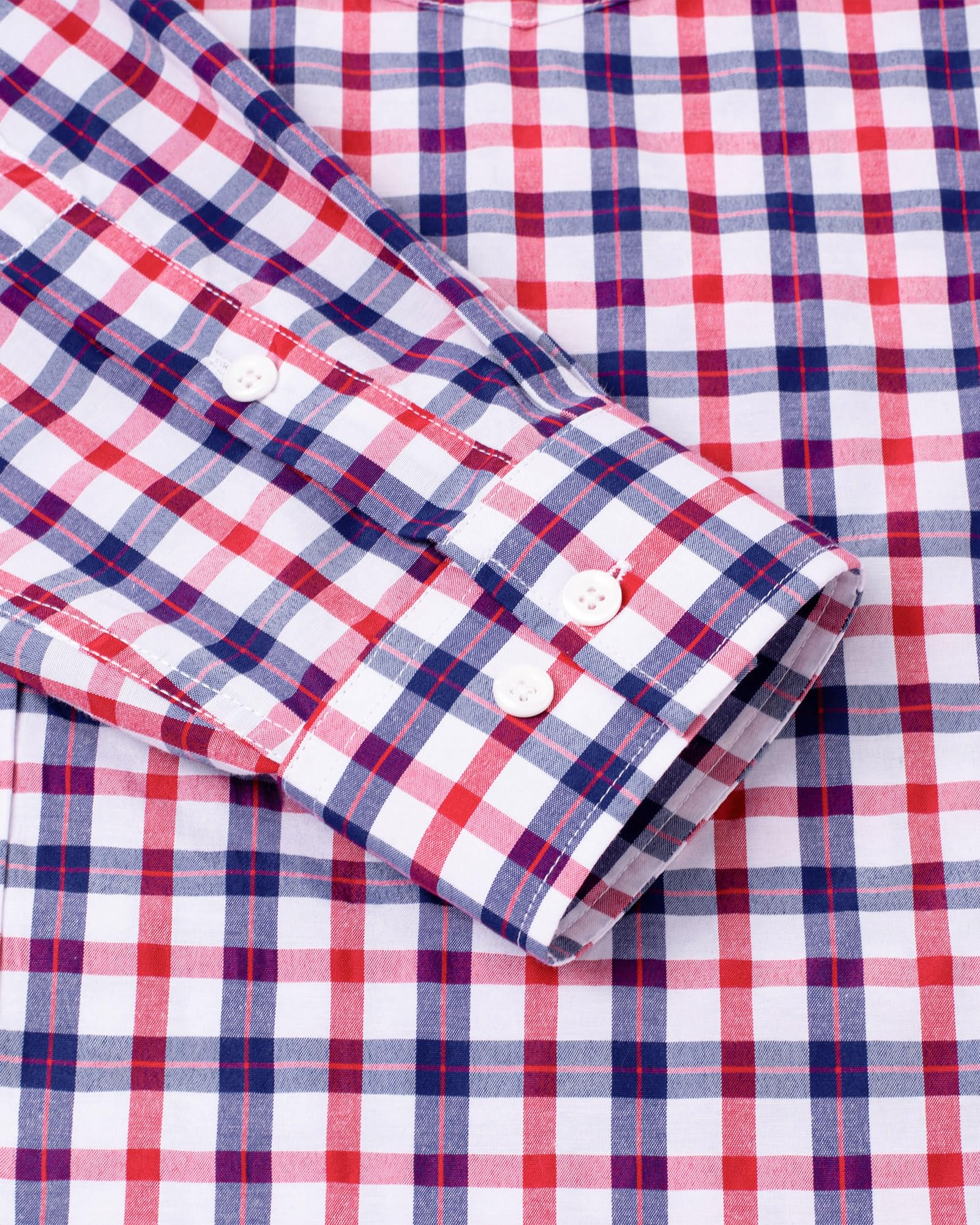 Alimens & Gentle Men's Plaid Button Down Shirts Cotton Long Sleeve Dress Regular Fit Tattersall Shirt for Men