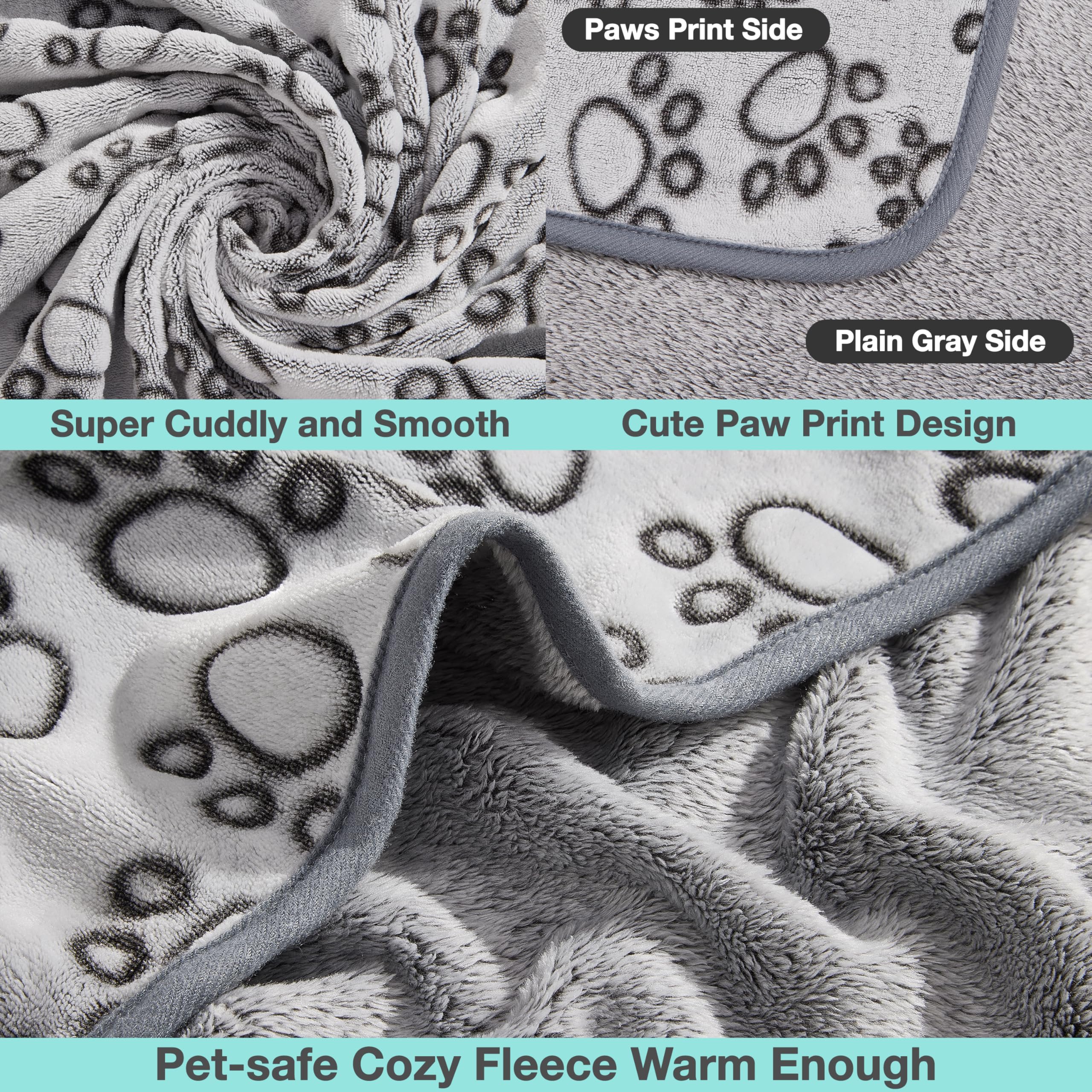 Stuffed® Premium Soft Dog Blanket Washable, 40"x32" Cat Blanket for Indoor Cats Large Medium Small Dog Puppy Essentials (Grey)