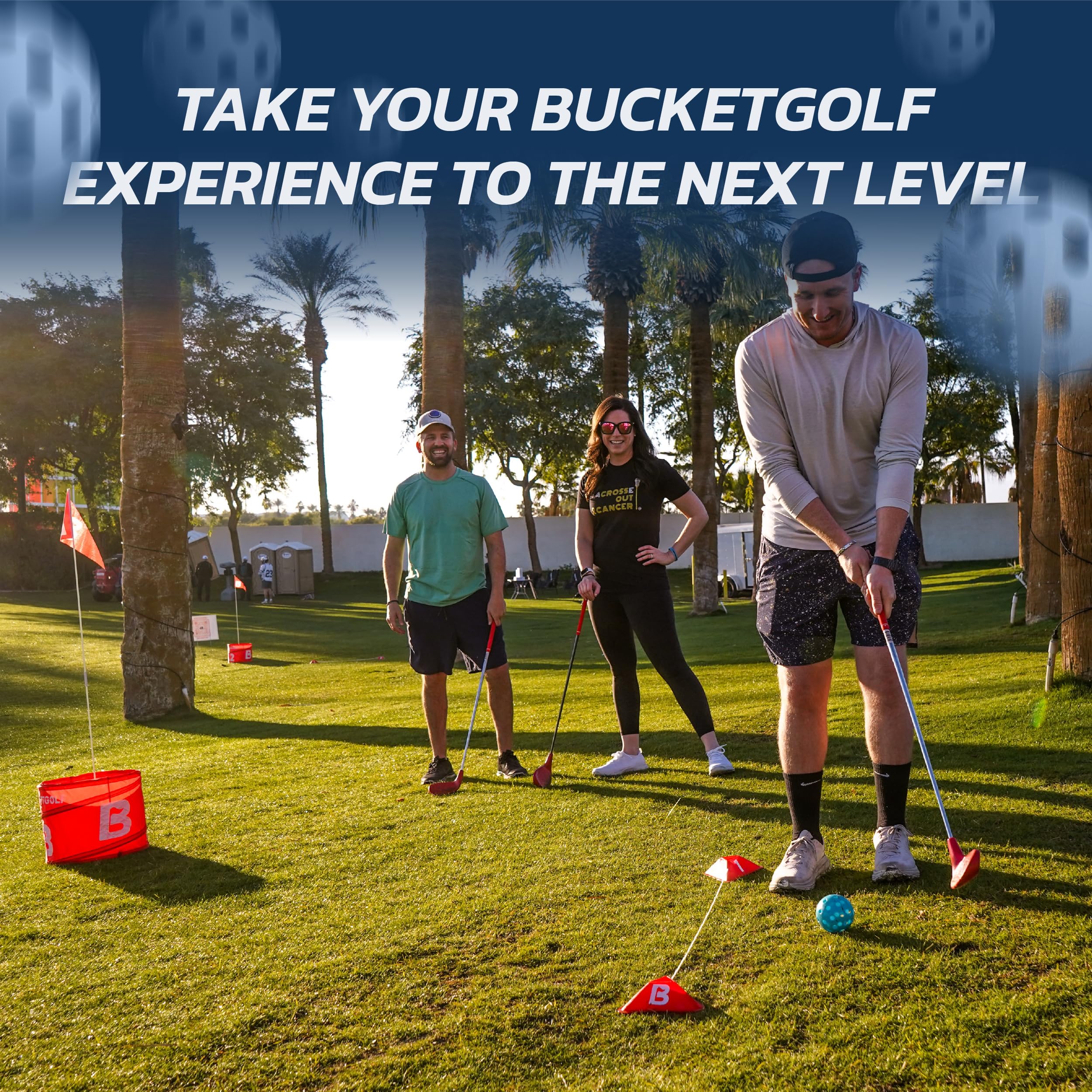 BucketGolf Club - Backyard Outdoor Golf Club with Oversize Club Head to Play BucketGolf, Hit Plastic Or Foam Golf Balls in Grass, Parks, Yards (Right, Adult (13+))