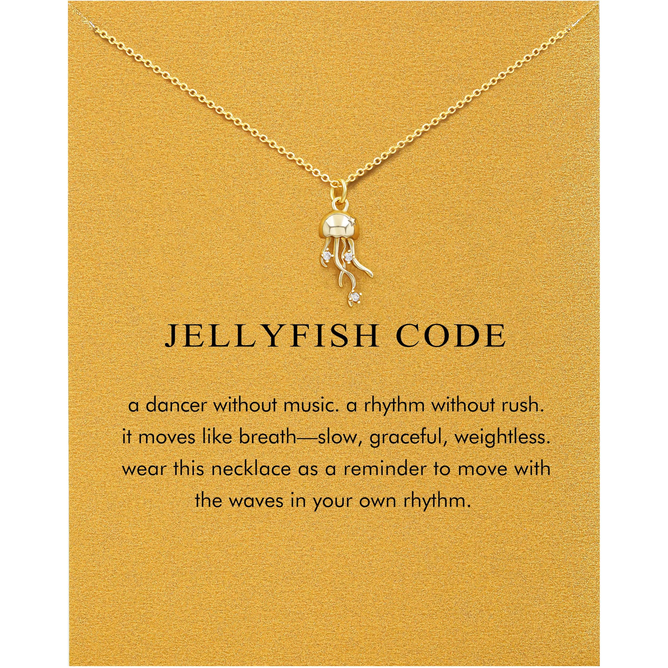 Baydurcan Dainty Jellyfish Necklace Jellyfish Gifts Ocean Jewelry Necklace Beach Jewelry for Women Vacation