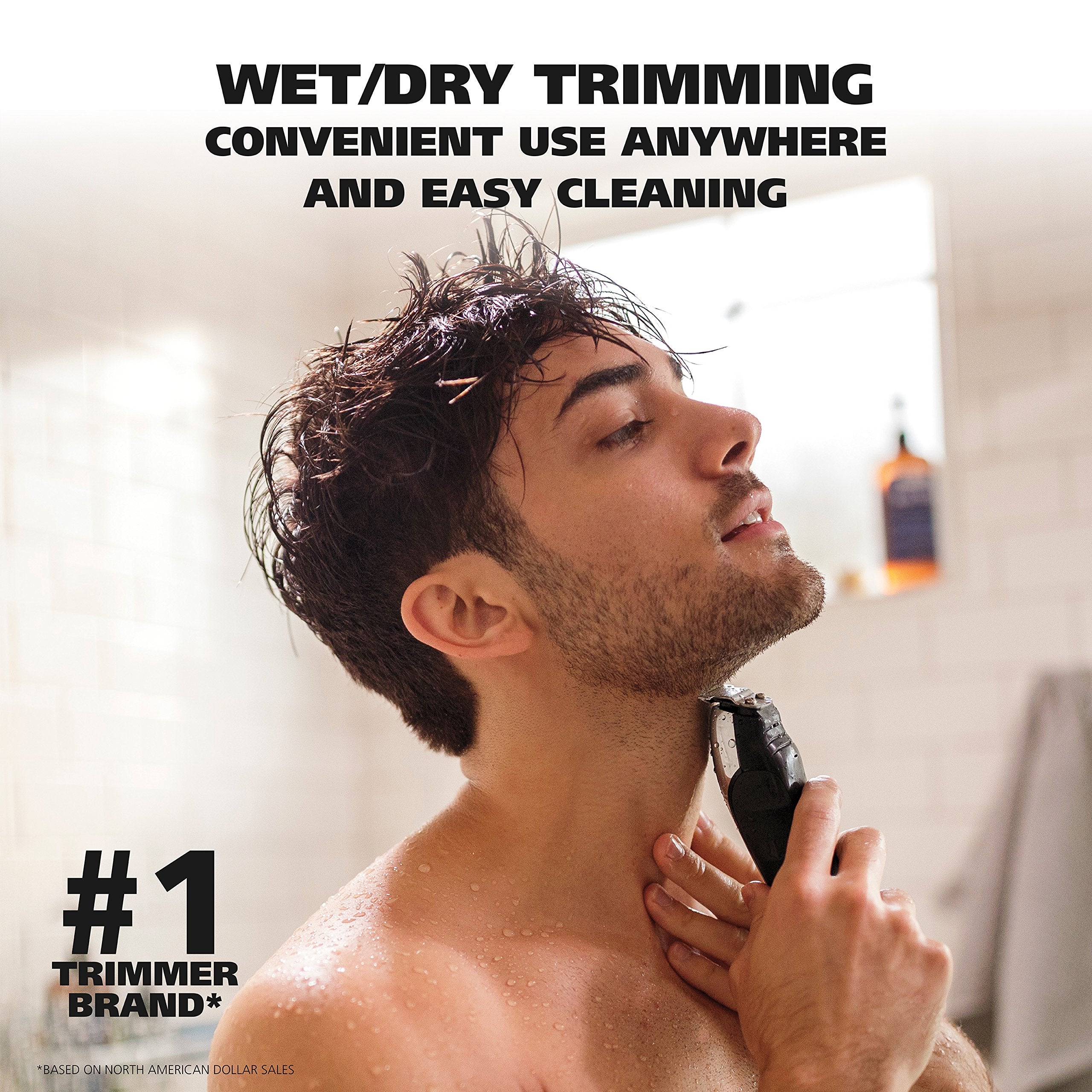 Wahl Aqua Blade® Rechargeable Wet/Dry Lithium-Ion Deluxe Beard Trimmer for Men - Interchangeable Heads for Detailing, Hair, Mustache and Body Grooming - Model 9899-100