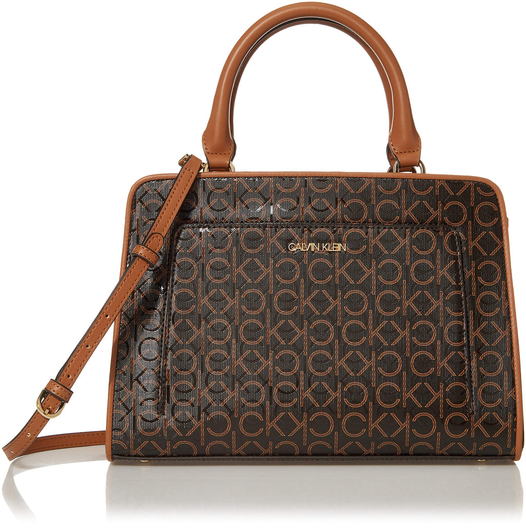 Calvin Klein Margot Textured Logo Emboss Satchel